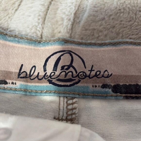 SM274 Bluenotes Blue and Brown Jean Shorts with Geometric Pattern - Picture 2 of 4